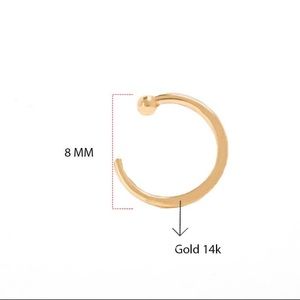 Solid 14K Gold Cuff Hoop Ball Hugging Earring